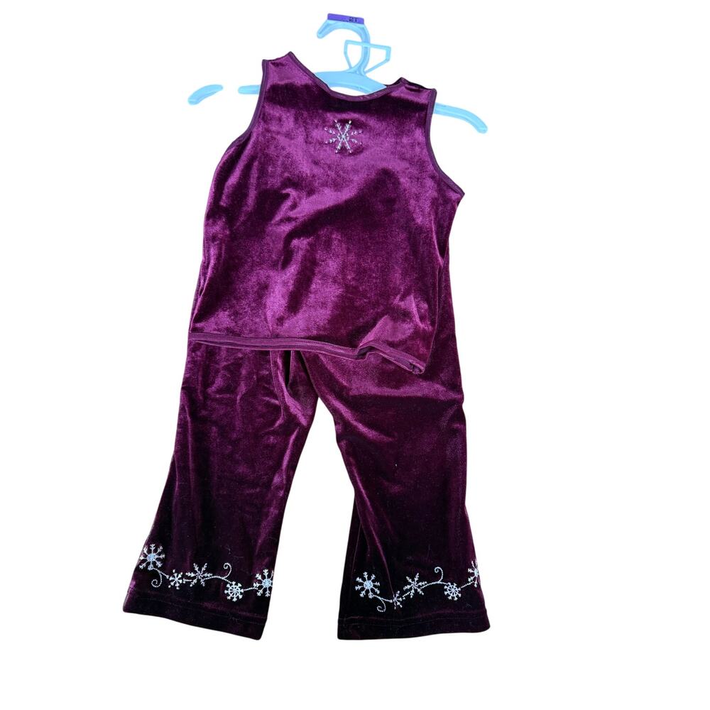 Vintage Heirloom by‎ Polly Flinders dark purple velour two piece outfit